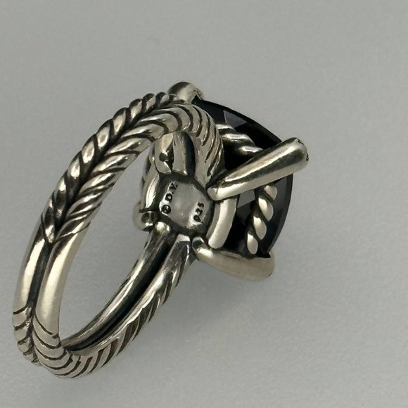 Authentic DAVID YURMAN women's ring 11mm black onyx and diamonds size 7 - Picture 5 of 9